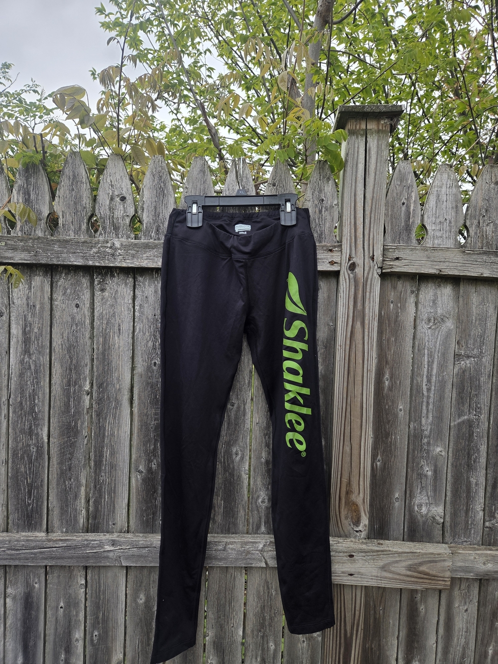 Augusta Sportswear Black Leggings with Green Shaklee Logo